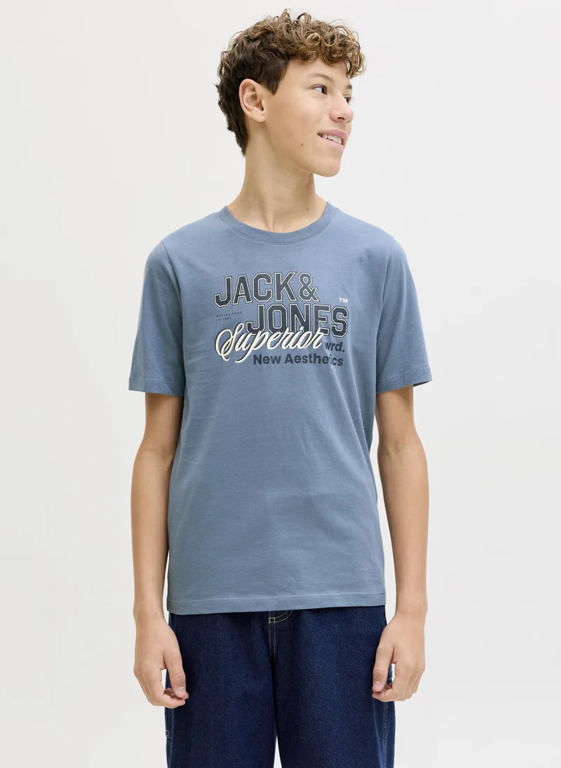 Jack & Jones Junior Kids Jjelogo Crew Neck T-Shirt